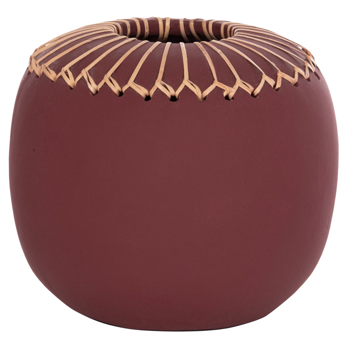 Decorative Table Vase Lennox Hm4675.06l Terracota In Maroon Red--Φ22x20hcm.