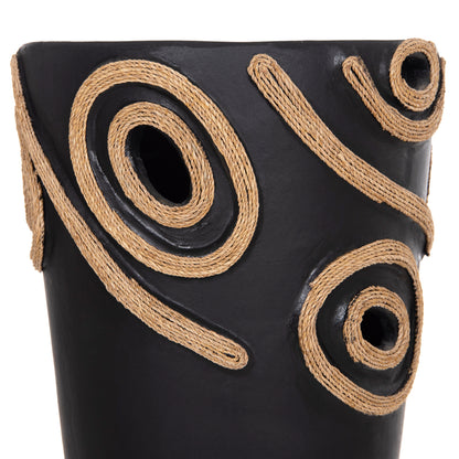 Table Decorative Vase Dean Hm4677.01l Terracota In Black--Φ22x33hcm.