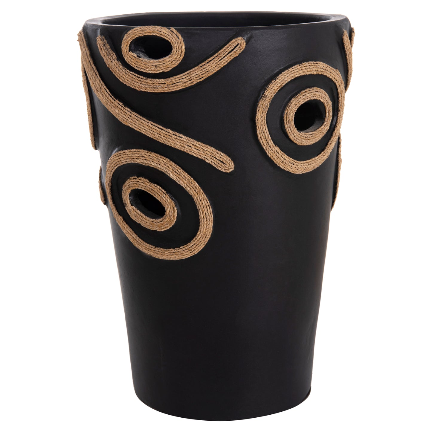 Table Decorative Vase Dean Hm4677.01l Terracota In Black--Φ22x33hcm.