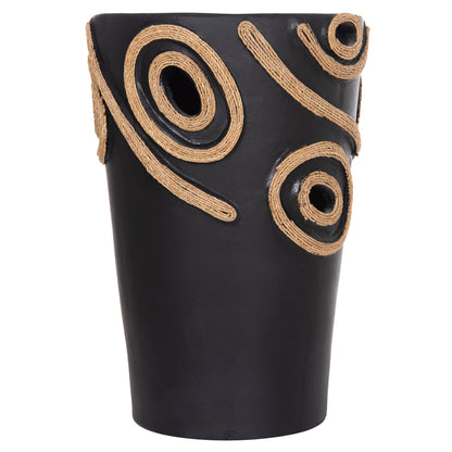 Table Decorative Vase Dean Hm4677.01l Terracota In Black--Φ22x33hcm.