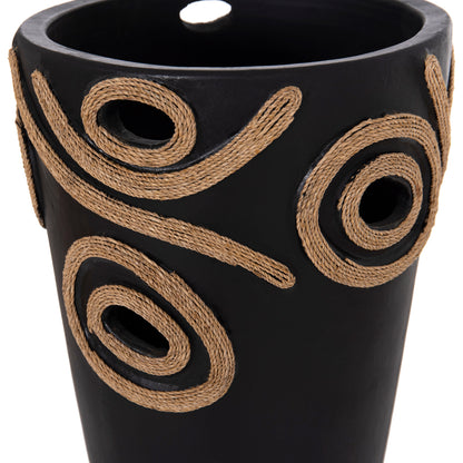 Table Decorative Vase Dean Hm4677.01l Terracota In Black--Φ22x33hcm.