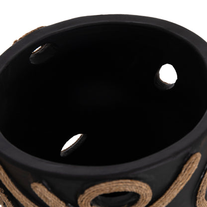Table Decorative Vase Dean Hm4677.01l Terracota In Black--Φ22x33hcm.