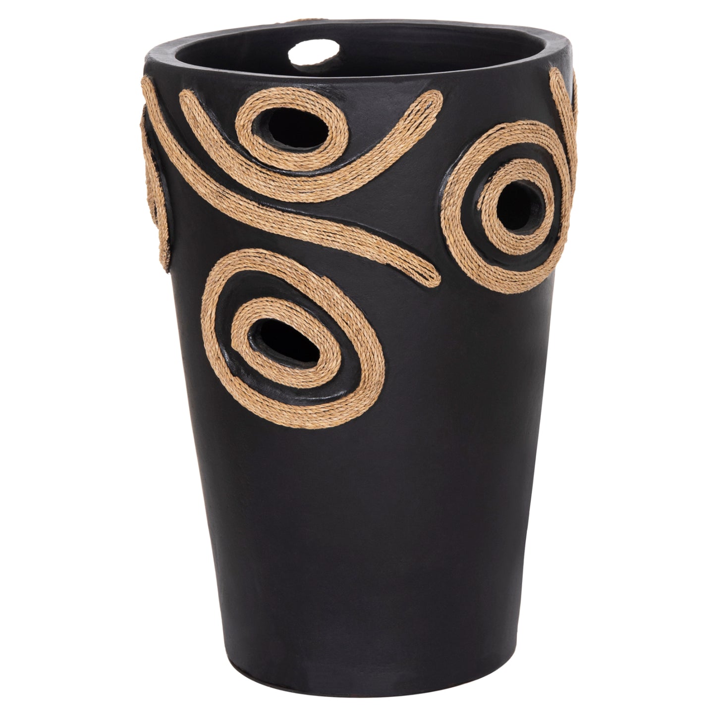 Table Decorative Vase Dean Hm4677.01l Terracota In Black--Φ22x33hcm.