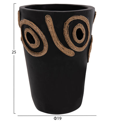 Table Decorative Vase Dean Hm4677.01s Terracota In Black--Φ19x25hcm.