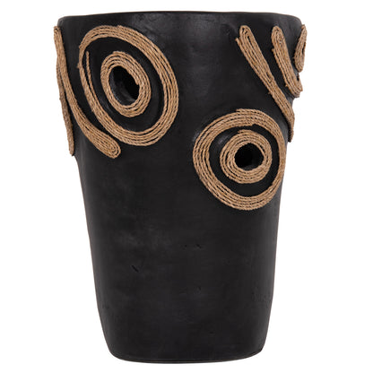 Table Decorative Vase Dean Hm4677.01s Terracota In Black--Φ19x25hcm.