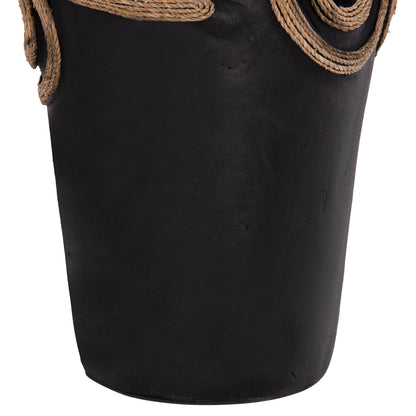 Table Decorative Vase Dean Hm4677.01s Terracota In Black--Φ19x25hcm.