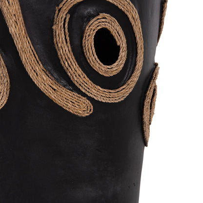 Table Decorative Vase Dean Hm4677.01s Terracota In Black--Φ19x25hcm.