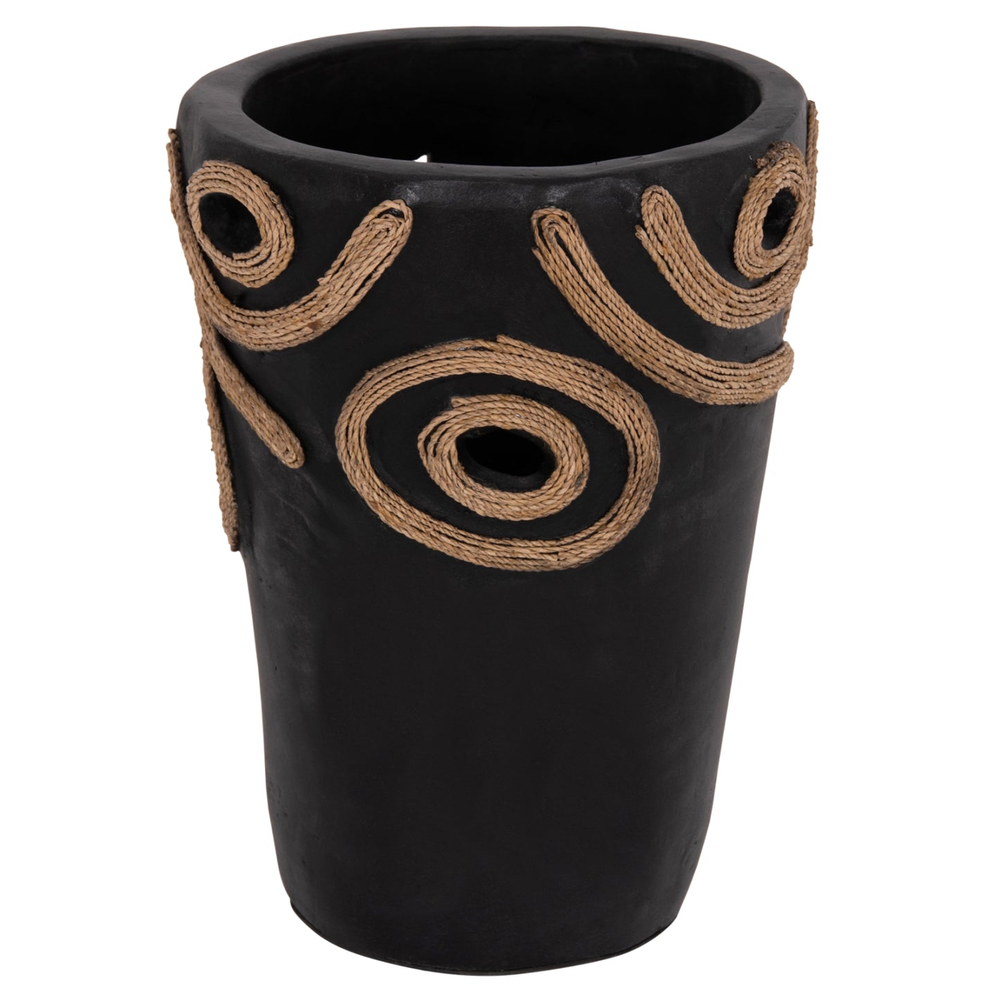 Table Decorative Vase Dean Hm4677.01s Terracota In Black--Φ19x25hcm.