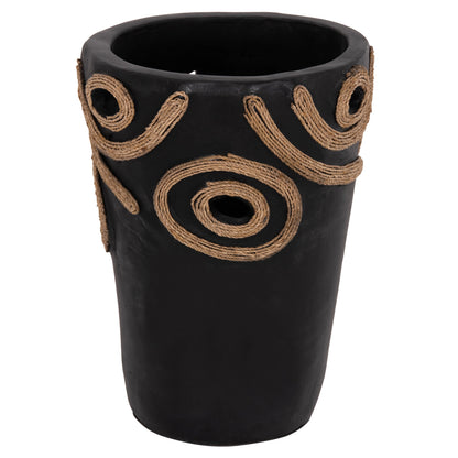 Table Decorative Vase Dean Hm4677.01s Terracota In Black--Φ19x25hcm.