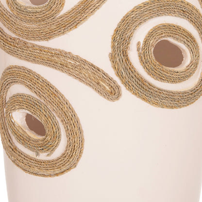 Table Decorative Vase Dean Hm4677.02l Terracota In Cream White--Φ22x33hcm.