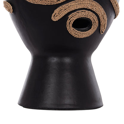 Table Decorative Vase Dean Hm4678.01 Terracota In Black-Φ25x28hcm.