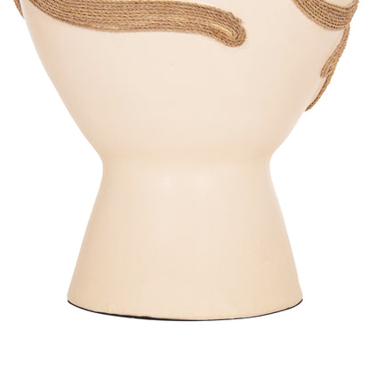 Table Decorative Vase Dean Hm4678.02 Terracota In Cream White--Φ23x29hcm.
