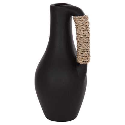 Table Decorative Vase Cammer Hm4687.01l Terracota In Black--Φ18x39hcm.