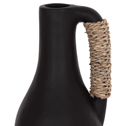 Table Decorative Vase Cammer Hm4687.01l Terracota In Black--Φ18x39hcm.