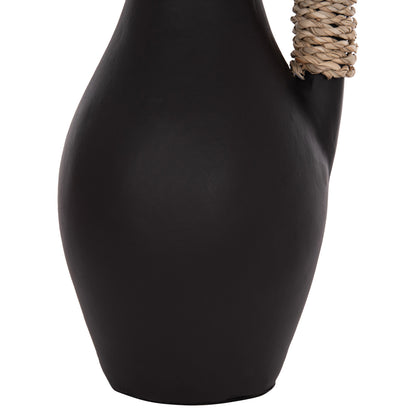 Table Decorative Vase Cammer Hm4687.01l Terracota In Black--Φ18x39hcm.