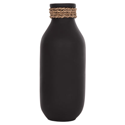 Table Decorative Vase Cammer Hm4687.01m Terracota In Black--Φ13x34hcm.