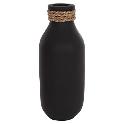 Table Decorative Vase Cammer Hm4687.01m Terracota In Black--Φ13x34hcm.