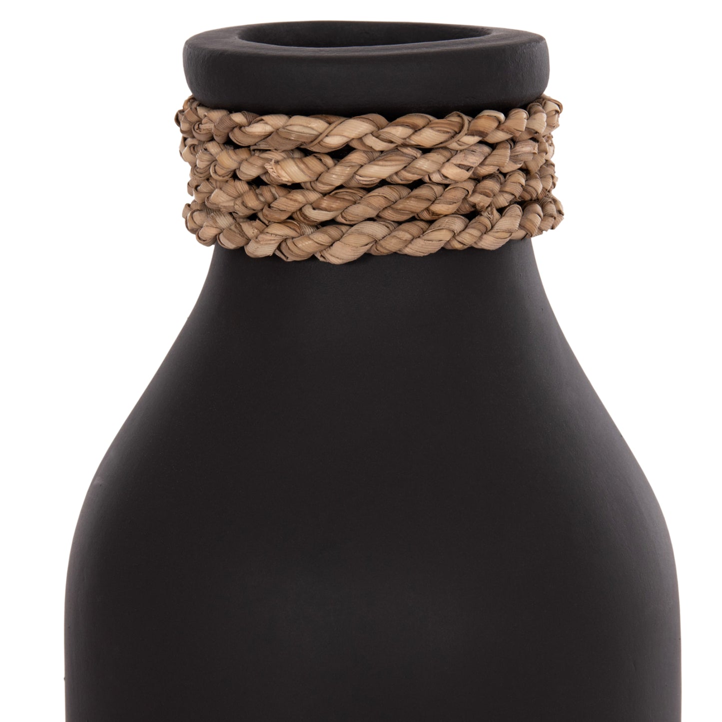 Table Decorative Vase Cammer Hm4687.01m Terracota In Black--Φ13x34hcm.