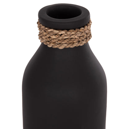 Table Decorative Vase Cammer Hm4687.01m Terracota In Black--Φ13x34hcm.