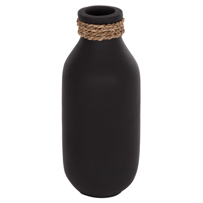 Table Decorative Vase Cammer Hm4687.01m Terracota In Black--Φ13x34hcm.