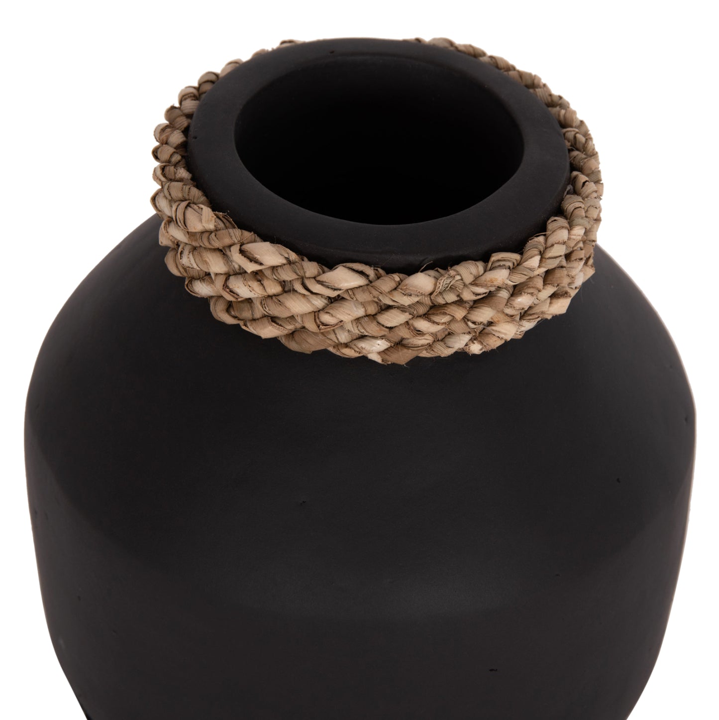 Table Decorative Vase Cammer Hm4687.01xs Terracota In Black--Φ16x15hcm.
