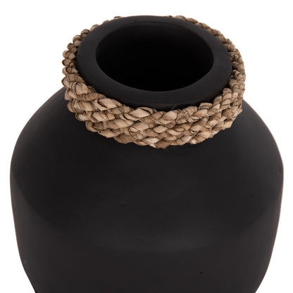 Table Decorative Vase Cammer Hm4687.01xs Terracota In Black--Φ16x15hcm.