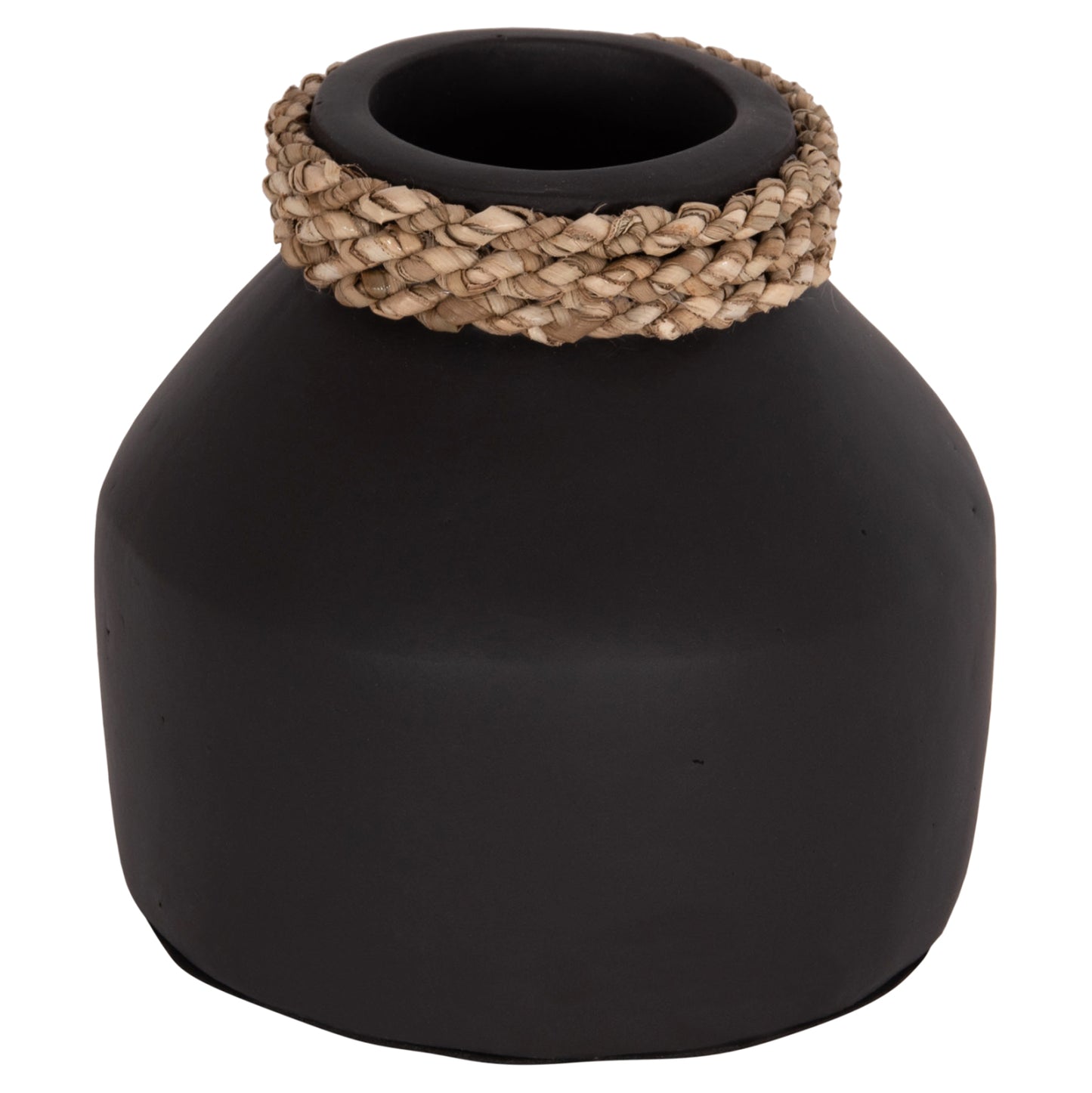 Table Decorative Vase Cammer Hm4687.01xs Terracota In Black--Φ16x15hcm.