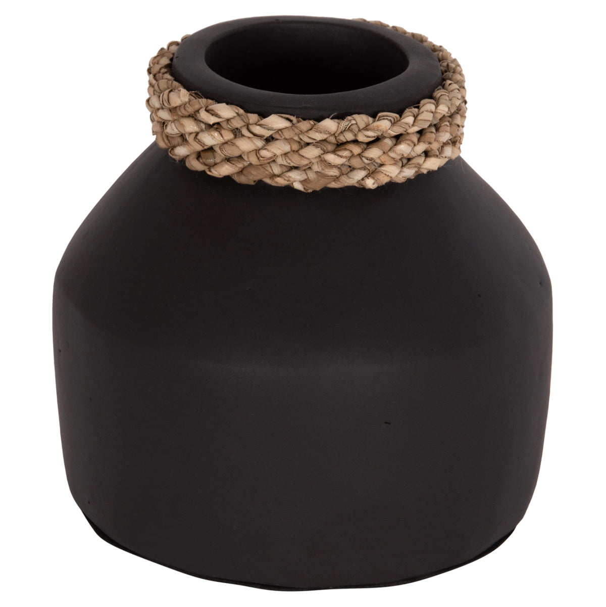 Table Decorative Vase Cammer Hm4687.01xs Terracota In Black--Φ16x15hcm.