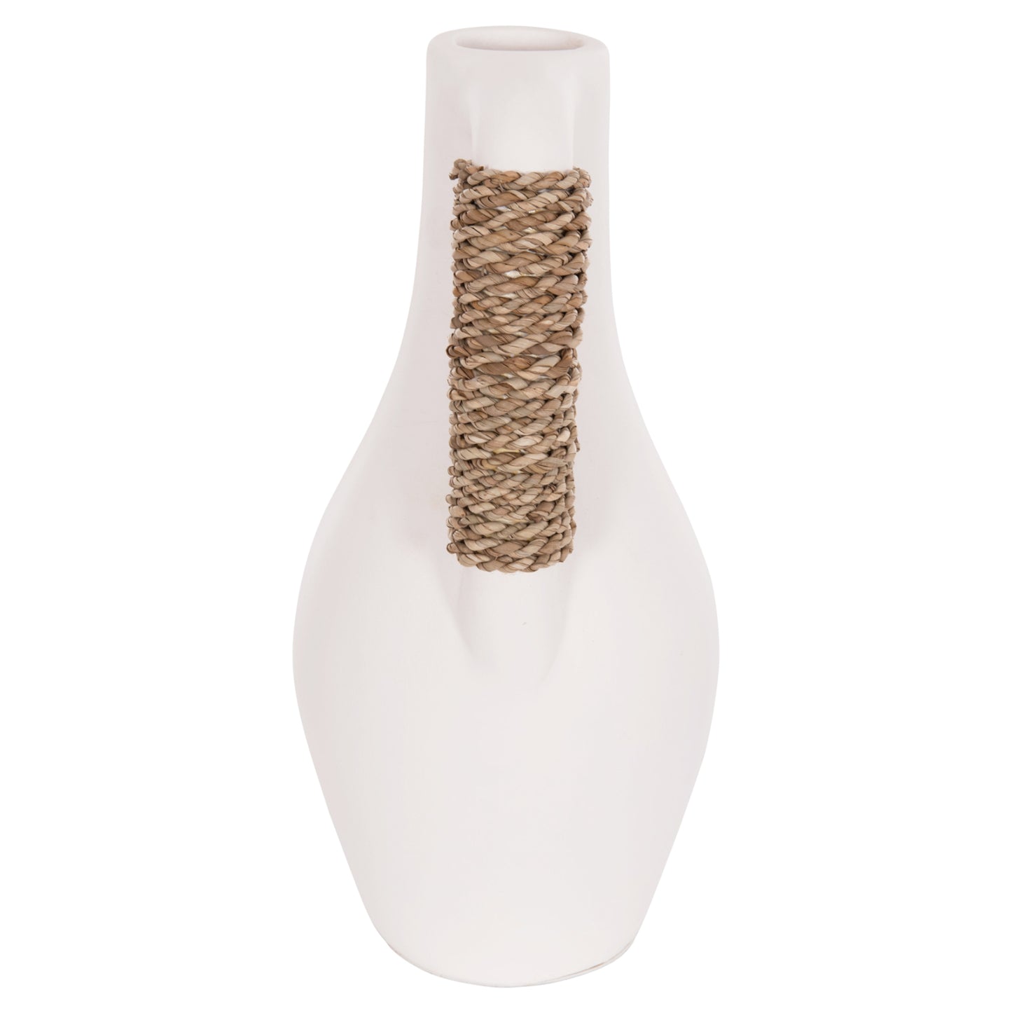 Table Decorative Vase Cammer Hm4687.02l Terracota In White--Φ18x39hcm.