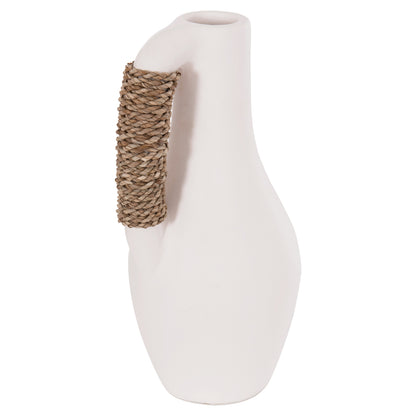 Table Decorative Vase Cammer Hm4687.02l Terracota In White--Φ18x39hcm.