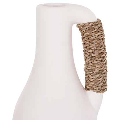 Table Decorative Vase Cammer Hm4687.02l Terracota In White--Φ18x39hcm.