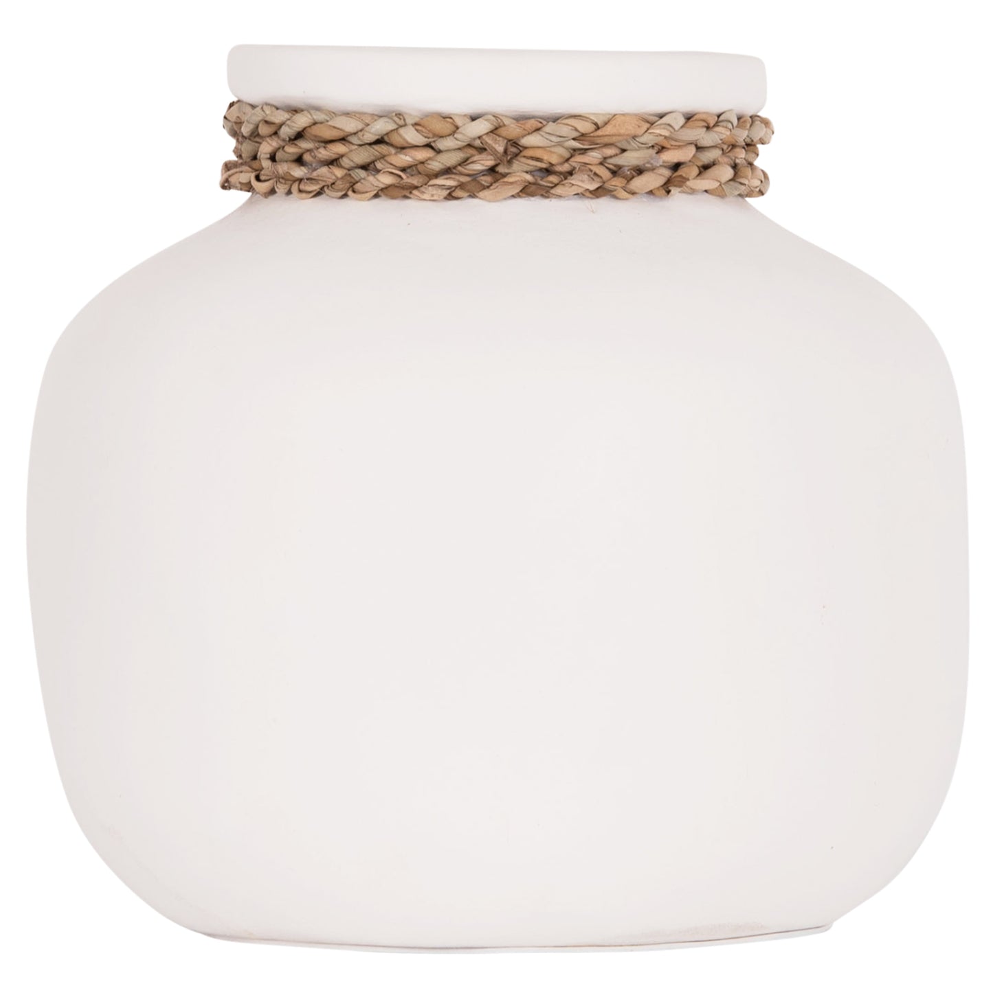 Table Decorative Vase Cammer Hm4687.02s Terracota In White--Φ22x20hcm.