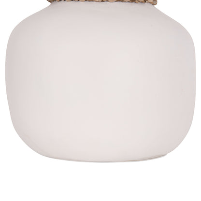 Table Decorative Vase Cammer Hm4687.02s Terracota In White--Φ22x20hcm.
