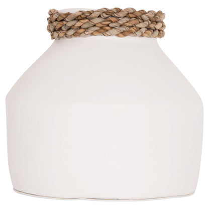 Table Decorative Vase Cammer Hm4687.02xs Terracota In White--Φ16x15hcm.