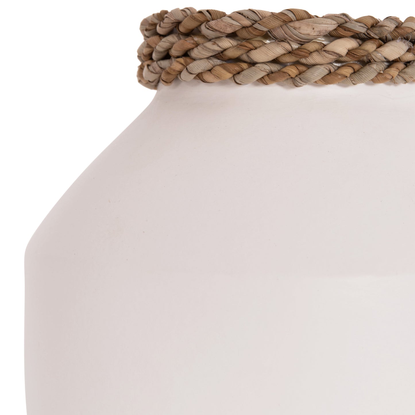 Table Decorative Vase Cammer Hm4687.02xs Terracota In White--Φ16x15hcm.