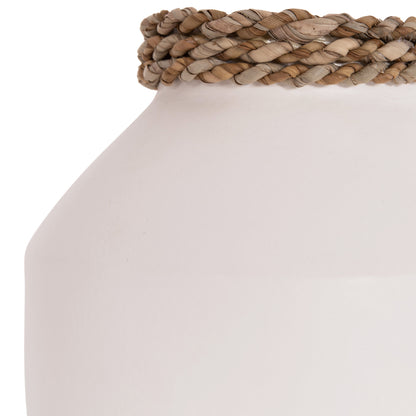 Table Decorative Vase Cammer Hm4687.02xs Terracota In White--Φ16x15hcm.