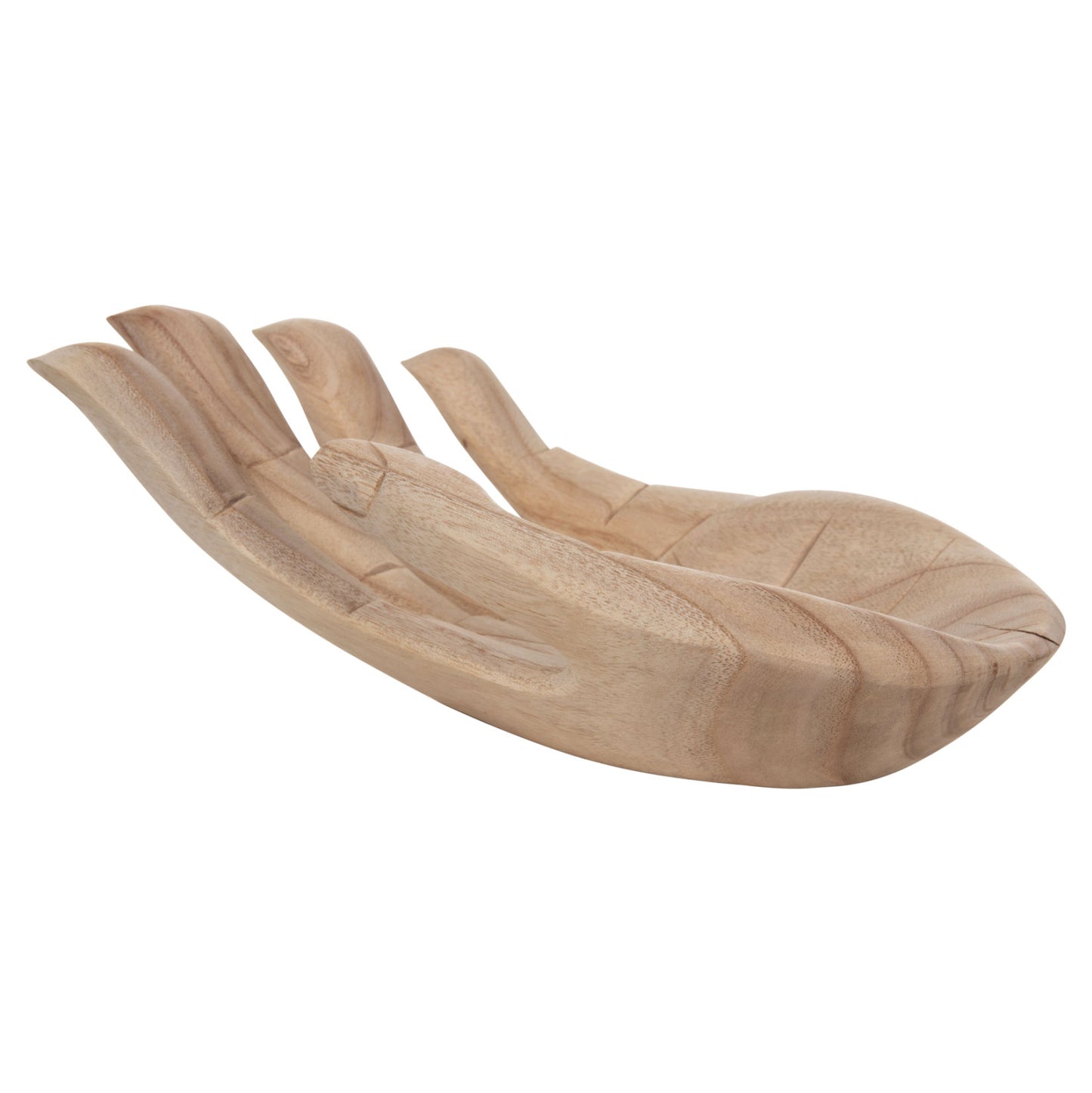 Table Decoration Left Hand Hm4278l Solid Albasia Wood In Natural 30x20x10hcm.