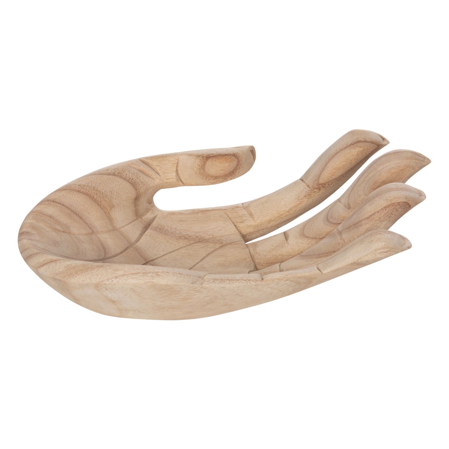 Table Decoration Left Hand Hm4278l Solid Albasia Wood In Natural 30x20x10hcm.