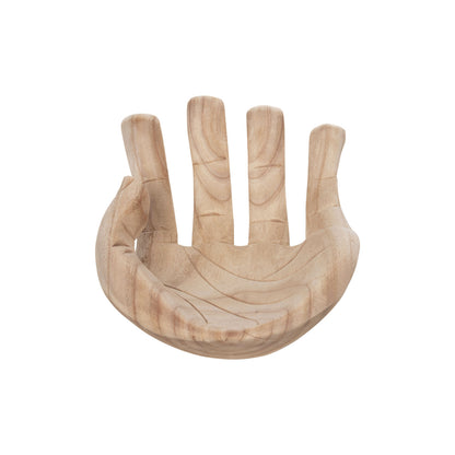 Table Decoration Left Hand Hm4278l Solid Albasia Wood In Natural 30x20x10hcm.