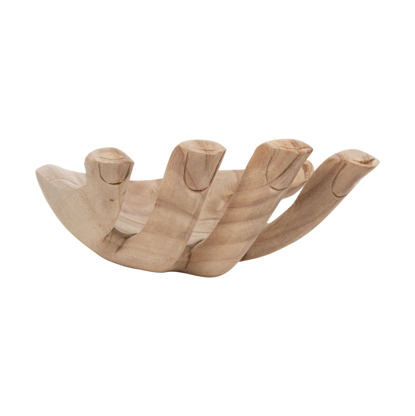 Table Decoration Left Hand Hm4278l Solid Albasia Wood In Natural 30x20x10hcm.