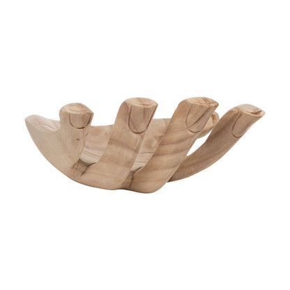 Table Decoration Left Hand Hm4278l Solid Albasia Wood In Natural 30x20x10hcm.