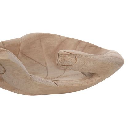 Table Decoration Left Hand Hm4278l Solid Albasia Wood In Natural 30x20x10hcm.