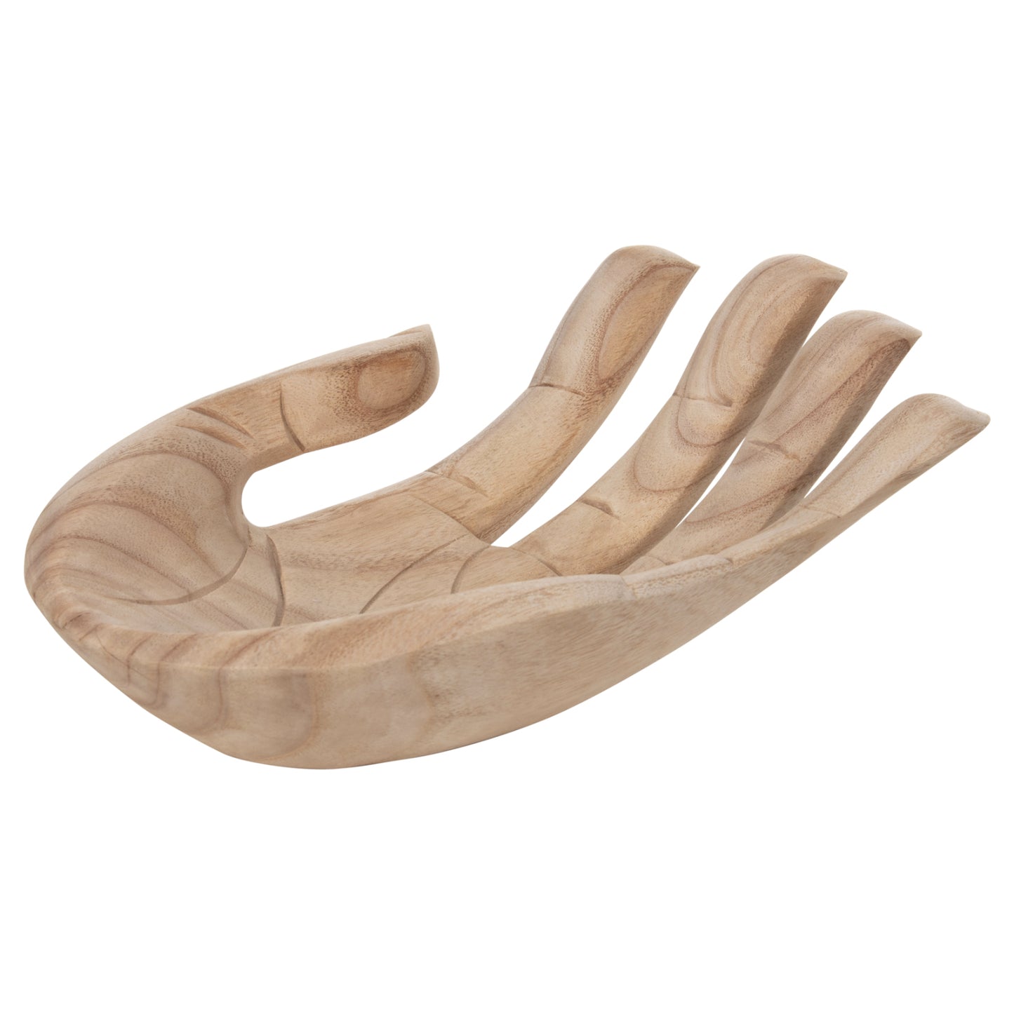Table Decoration Left Hand Hm4278l Solid Albasia Wood In Natural 30x20x10hcm.
