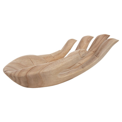 Table Decoration Right Hand Hm4278r Solid Albasia Wood In Natural 30x20x10hcm.