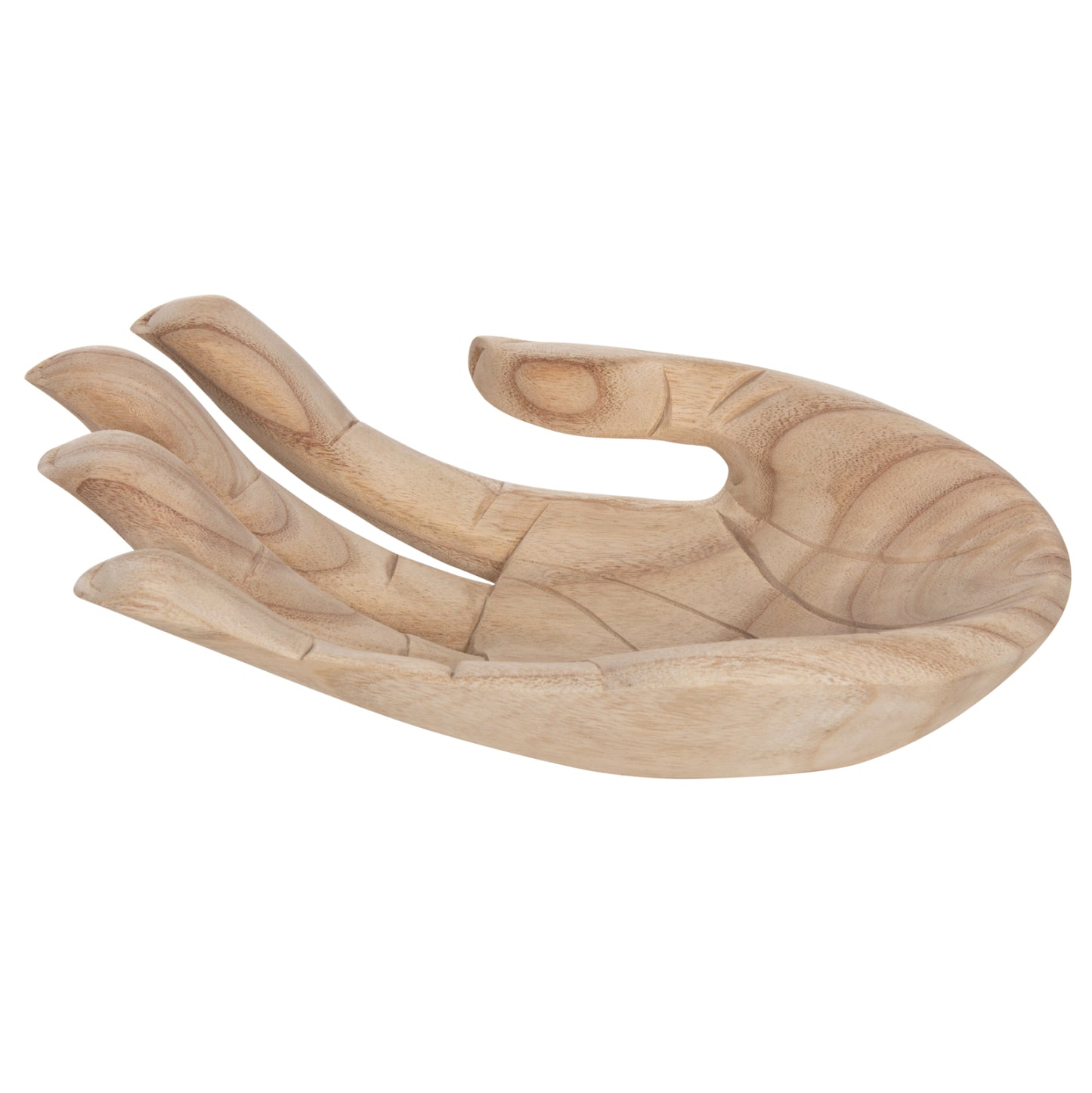 Table Decoration Right Hand Hm4278r Solid Albasia Wood In Natural 30x20x10hcm.