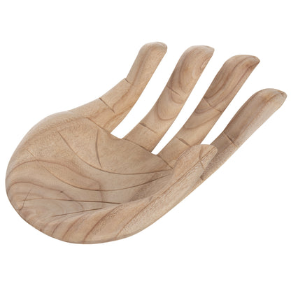 Table Decoration Right Hand Hm4278r Solid Albasia Wood In Natural 30x20x10hcm.
