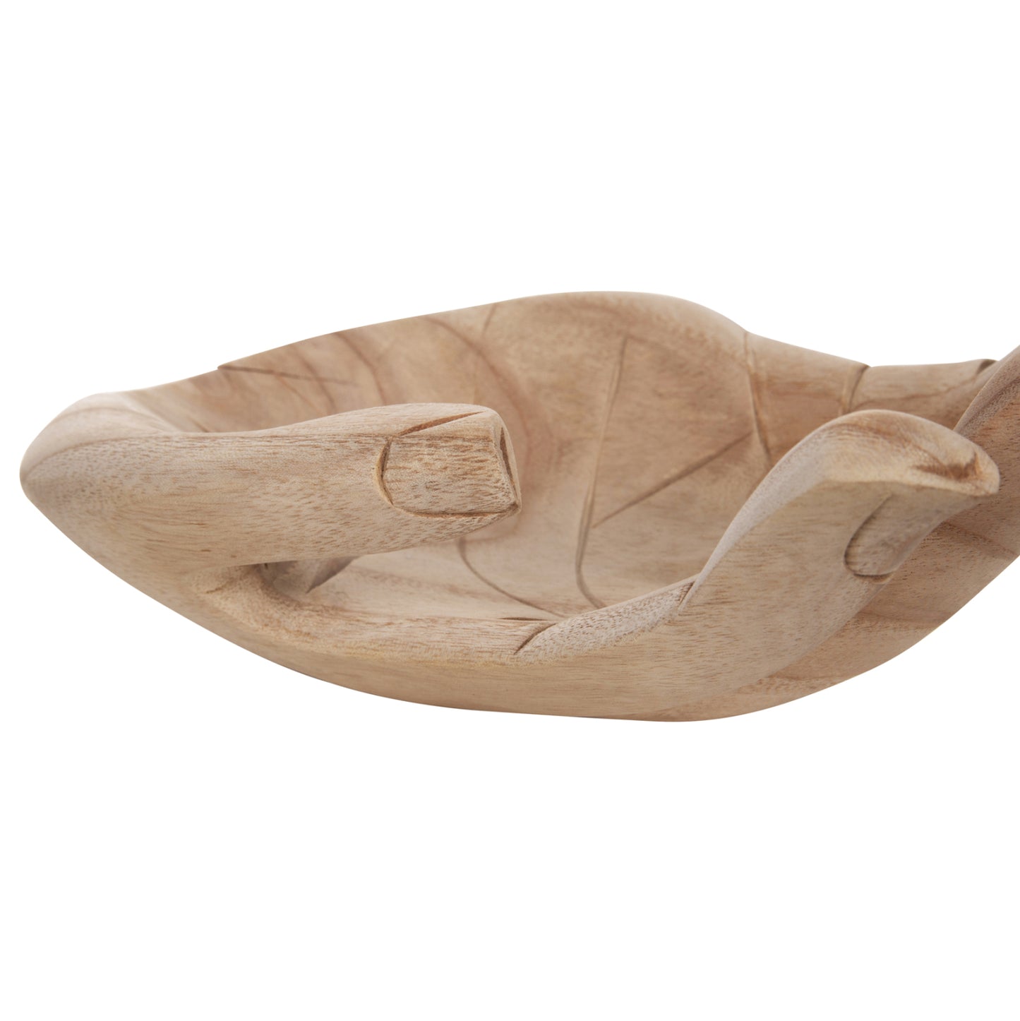 Table Decoration Right Hand Hm4278r Solid Albasia Wood In Natural 30x20x10hcm.