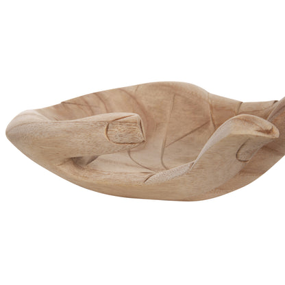 Table Decoration Right Hand Hm4278r Solid Albasia Wood In Natural 30x20x10hcm.