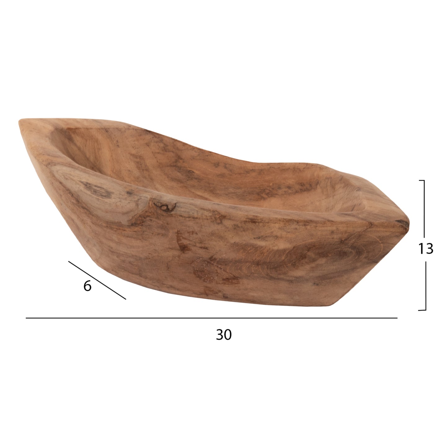 Table Decor Bowl Yoki Hm9632 Made Of Teak Wood 30x6x13hcm.