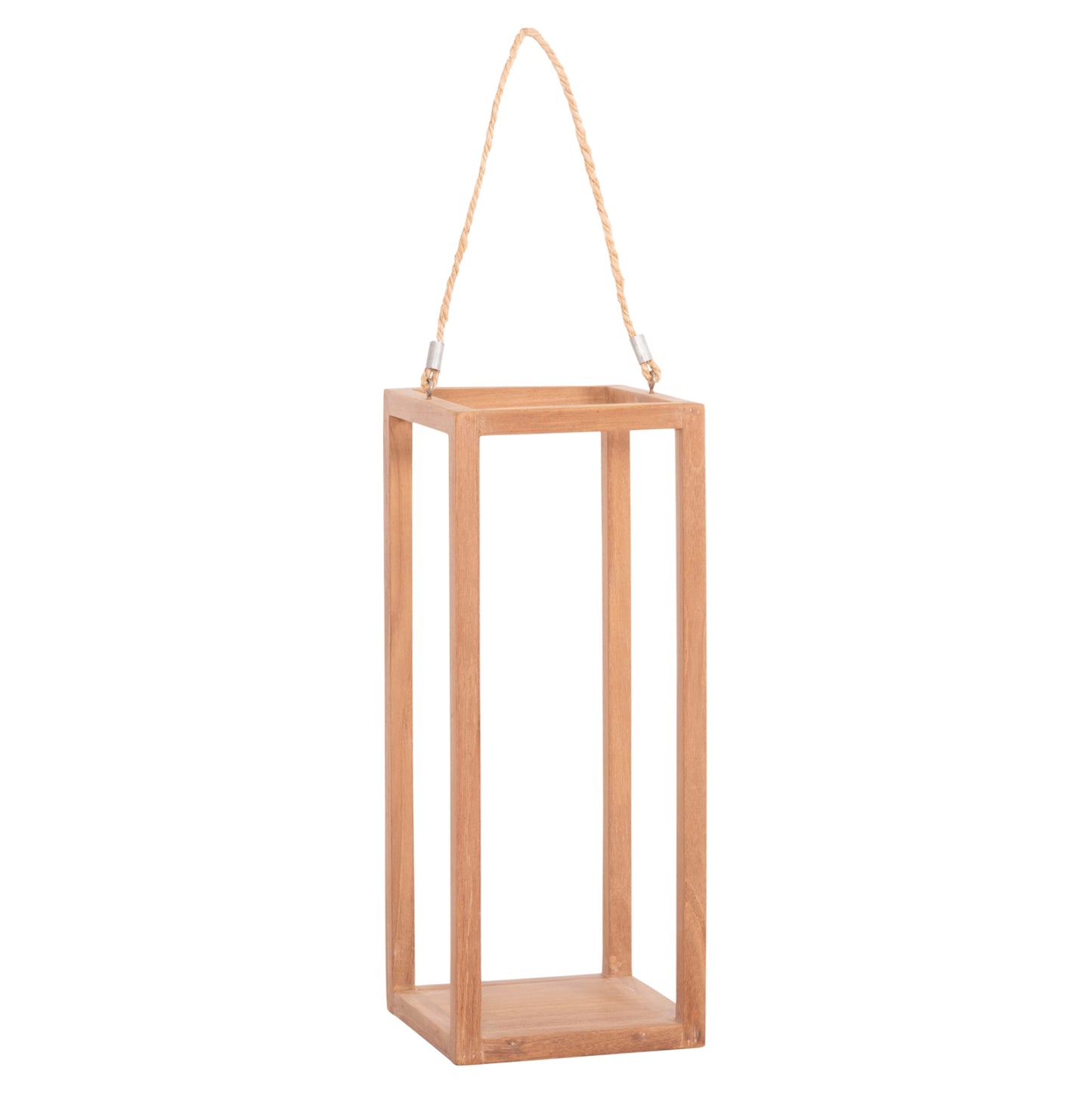 Decorative Table Lantern For Candles Fent Hm4582 Teak Wood In Natural 20x20x50-80hcm.